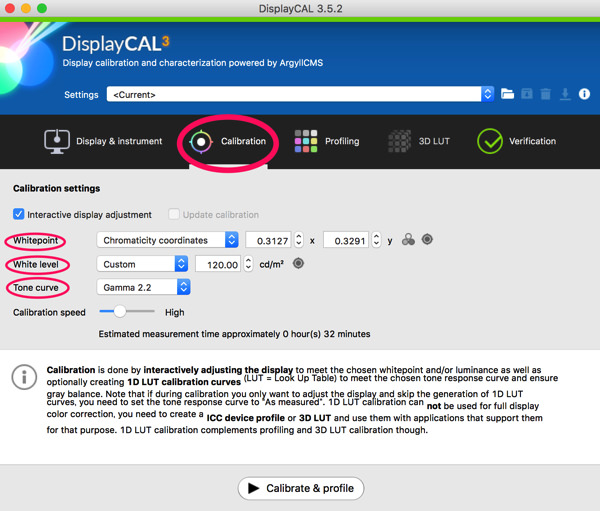 displaycal video mode